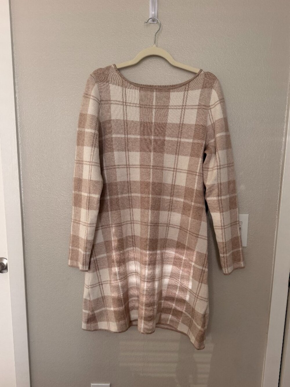 Tahari Brown & White Checkered Dress